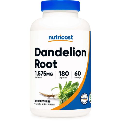 Nutricost Dandelion Root Capsules 525mg (180 Capsules) - Non-GMO, Gluten Free Supplement