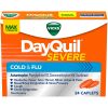 Vicks DayQuil Severe Vapocool Caplets for Cold, Flu + Congestion, over-the-counter Medicine, 24 Ct